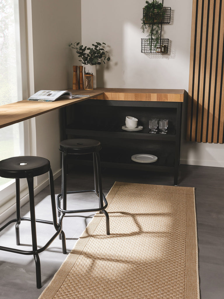 Tapis scandinave de couloir beige d'intérieur et d'extérieur 80x240 cm