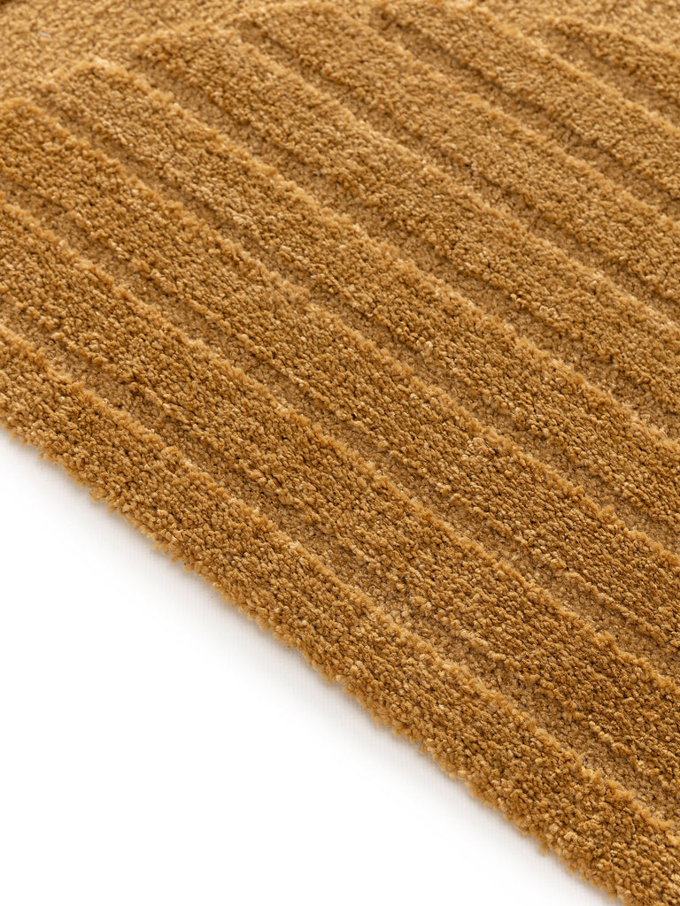 Tapis moderne motif pavage marron terre 80x150 cm