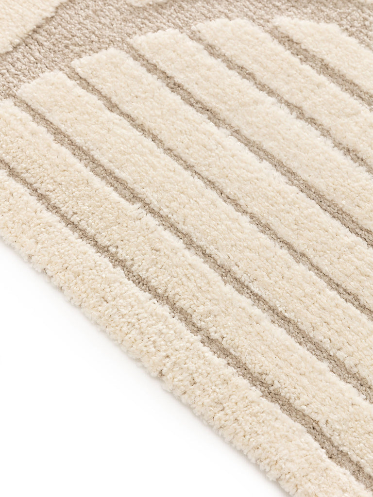 Tapis moderne motif pavage crème 200x290 cm