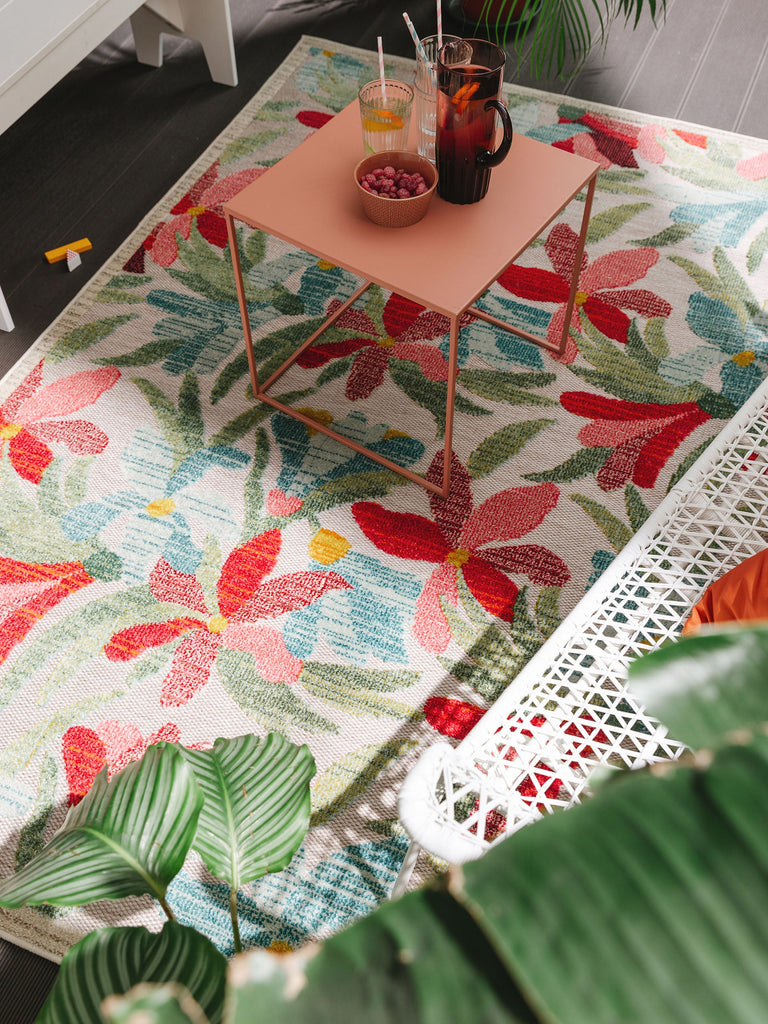 Tapis à fleurs multicolore d'intérieur et d'extérieur 200x290 cm