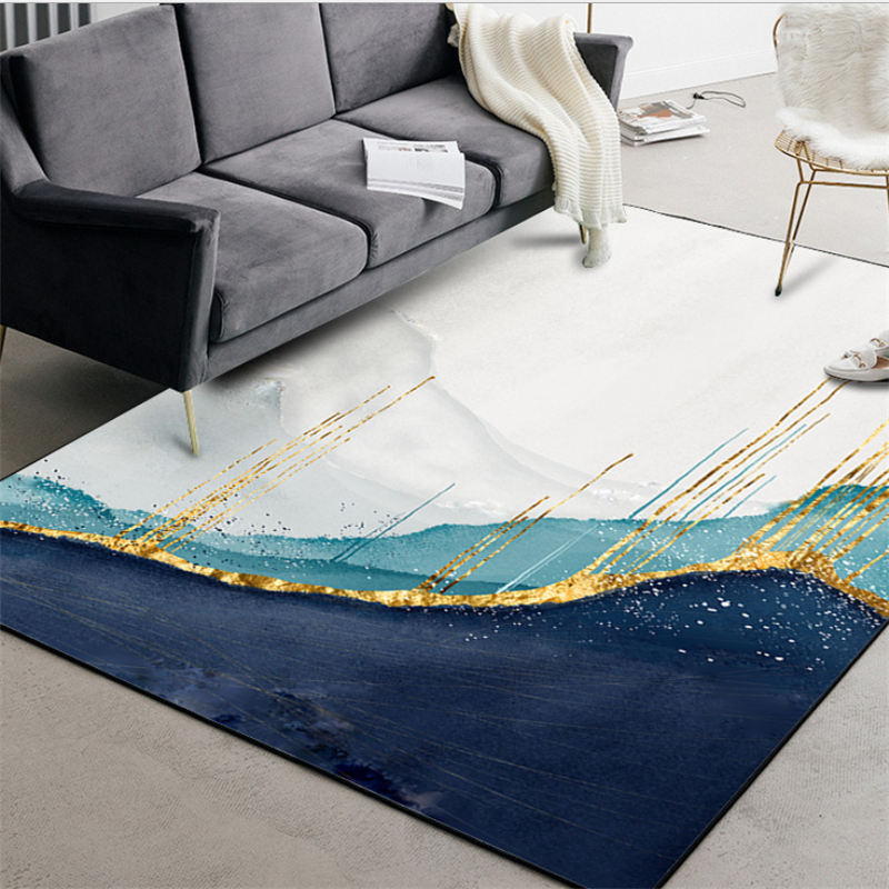 Tapis Ultra Absorbant Lavable Conception Esthétique Abstraite Bleu Gris  Doré Moderne De Mode Tapis XXL Salon Salon Bureau Chambre Fußbodenheizung  Rug 200X200cm : : Cuisine et Maison