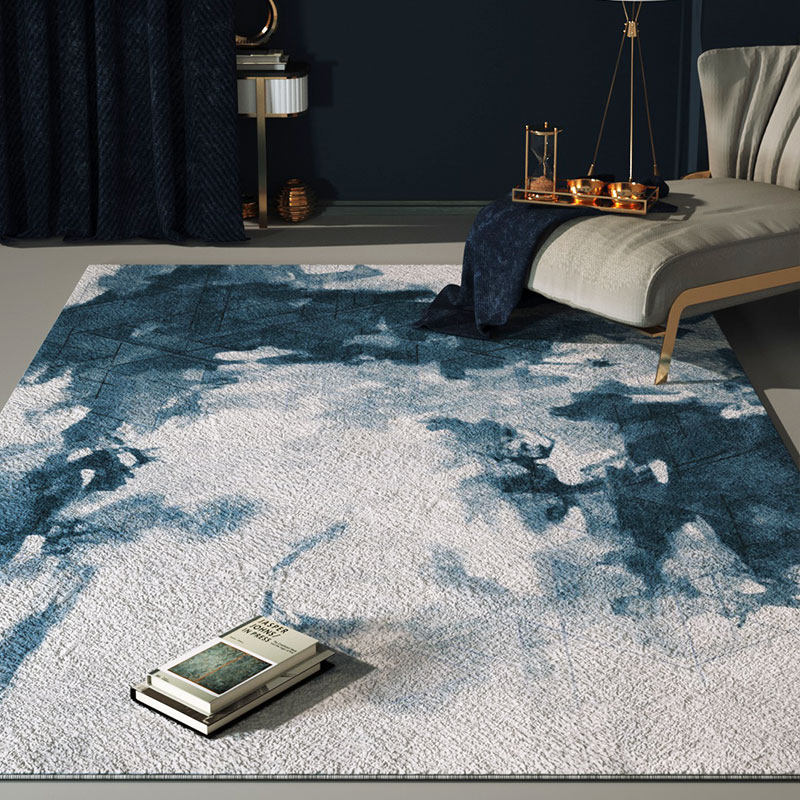 Tapis rond scandinave Oyster bleu et beige – RueDuTapis