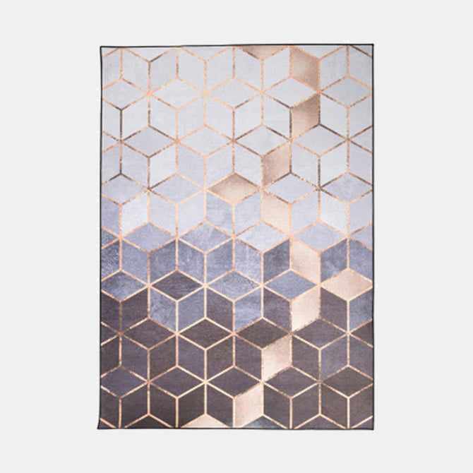 GOGOU® Tapis de salon motifs géométriques moderne Madrid style scandinave  moquette 120 x180cm-Gris