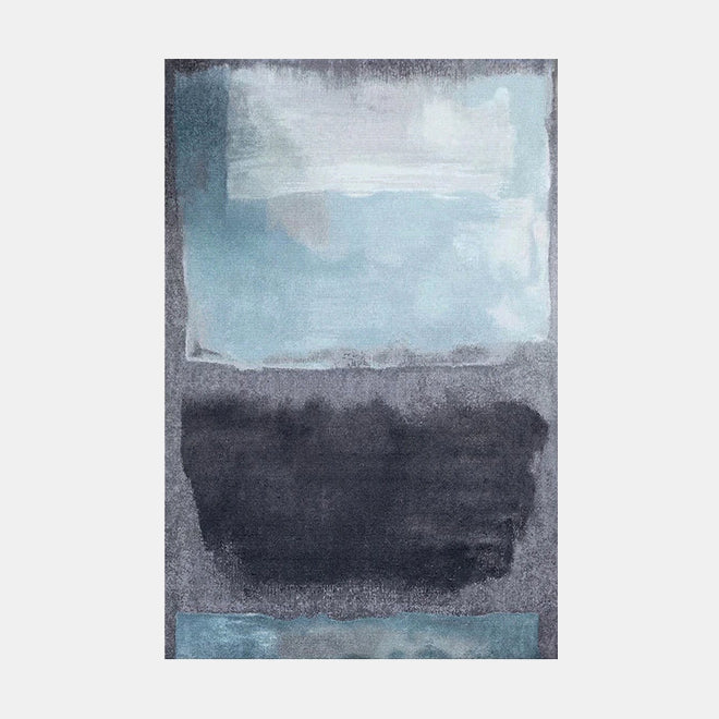 Tapis moderne effet vintage coup de peinture gris bleu – RueDuTapis